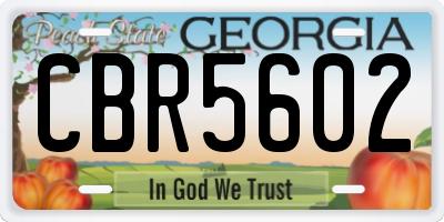 GA license plate CBR5602