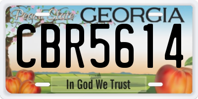 GA license plate CBR5614