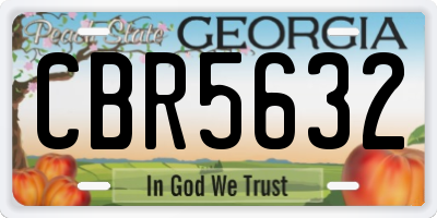 GA license plate CBR5632