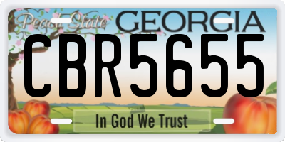 GA license plate CBR5655