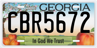 GA license plate CBR5672