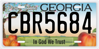 GA license plate CBR5684