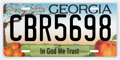 GA license plate CBR5698