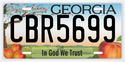 GA license plate CBR5699