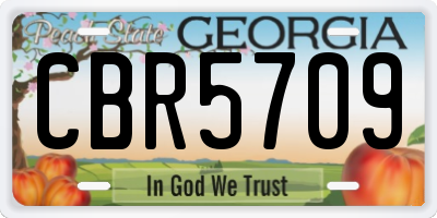 GA license plate CBR5709