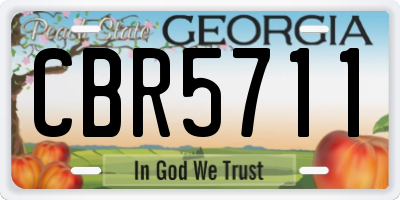 GA license plate CBR5711