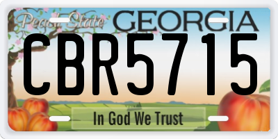 GA license plate CBR5715