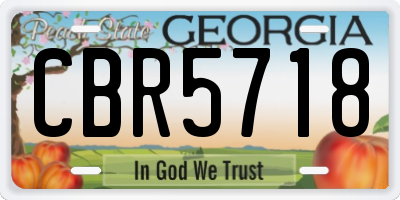 GA license plate CBR5718