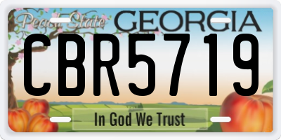 GA license plate CBR5719