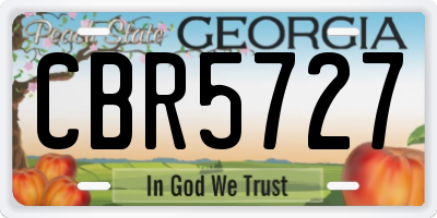 GA license plate CBR5727