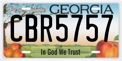 GA license plate CBR5757