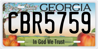 GA license plate CBR5759