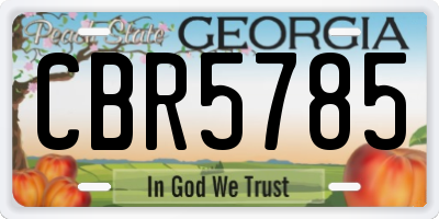 GA license plate CBR5785