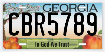 GA license plate CBR5789