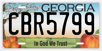 GA license plate CBR5799