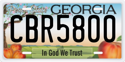 GA license plate CBR5800