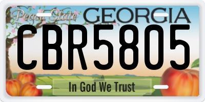 GA license plate CBR5805