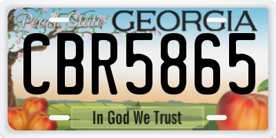 GA license plate CBR5865