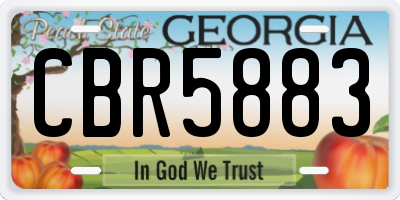 GA license plate CBR5883