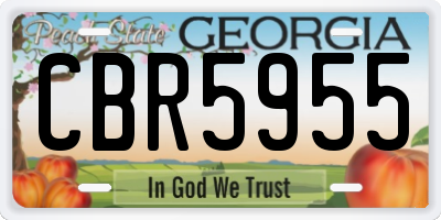 GA license plate CBR5955