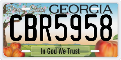 GA license plate CBR5958