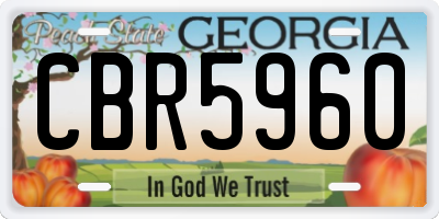 GA license plate CBR5960