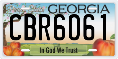 GA license plate CBR6061