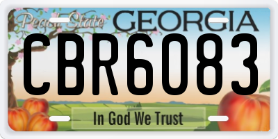 GA license plate CBR6083