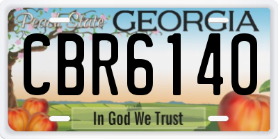 GA license plate CBR6140
