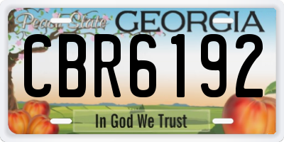 GA license plate CBR6192