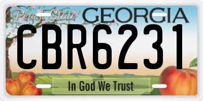 GA license plate CBR6231