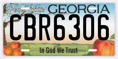 GA license plate CBR6306