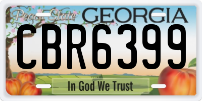 GA license plate CBR6399
