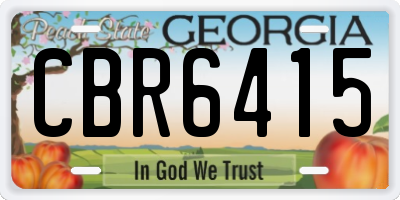 GA license plate CBR6415