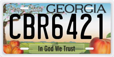 GA license plate CBR6421