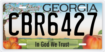 GA license plate CBR6427
