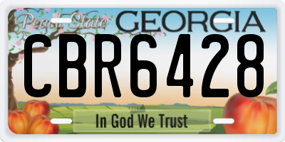 GA license plate CBR6428