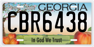 GA license plate CBR6438