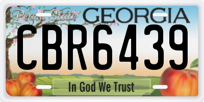 GA license plate CBR6439