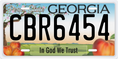 GA license plate CBR6454