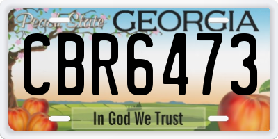 GA license plate CBR6473
