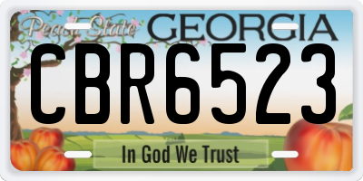 GA license plate CBR6523