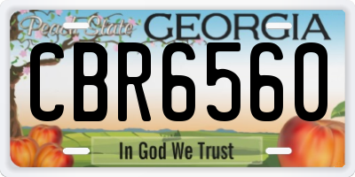 GA license plate CBR6560