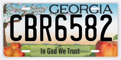 GA license plate CBR6582