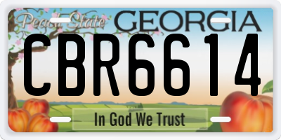 GA license plate CBR6614