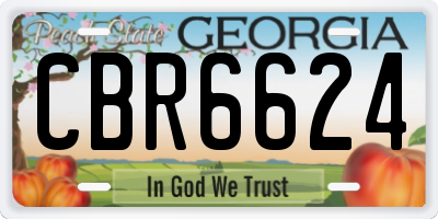 GA license plate CBR6624