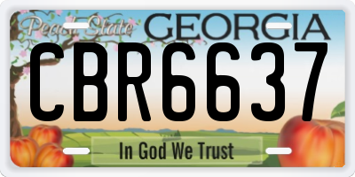 GA license plate CBR6637