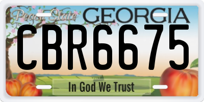 GA license plate CBR6675