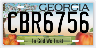 GA license plate CBR6756