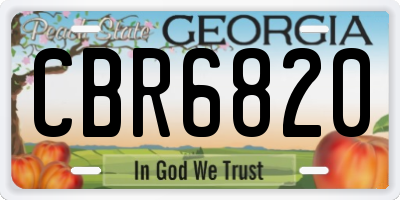 GA license plate CBR6820